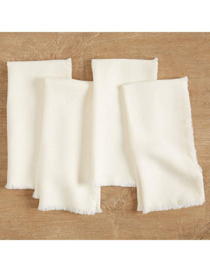 Set servilleta Frayed Oversized de lino 4 piezas 11