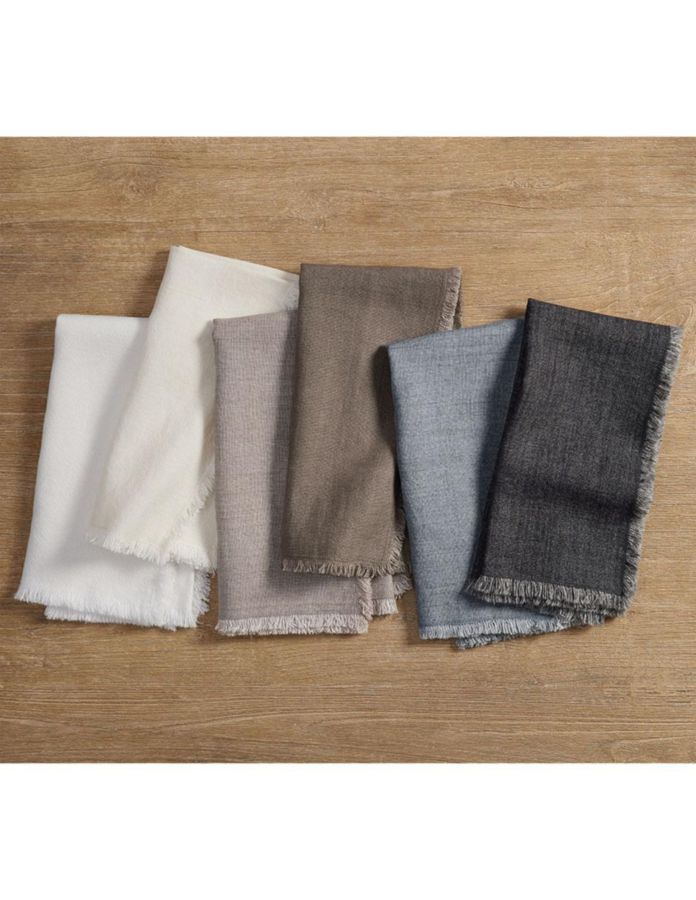 Set servilleta Frayed Oversized de lino 4 piezas 2