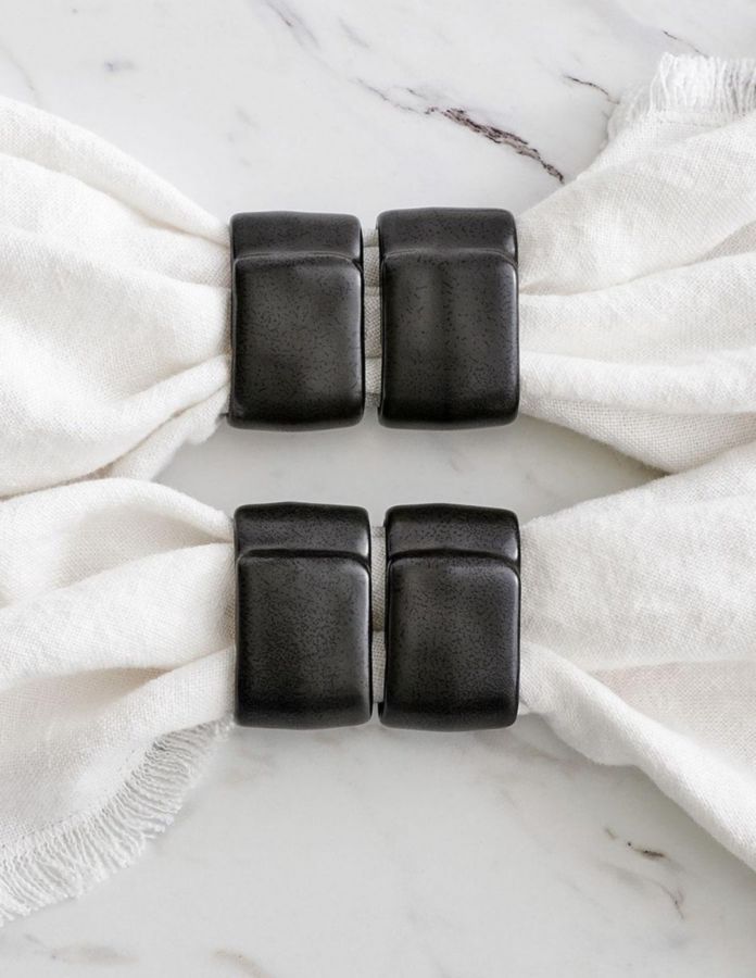 Set servilleta Frayed Oversized de lino 4 piezas 3