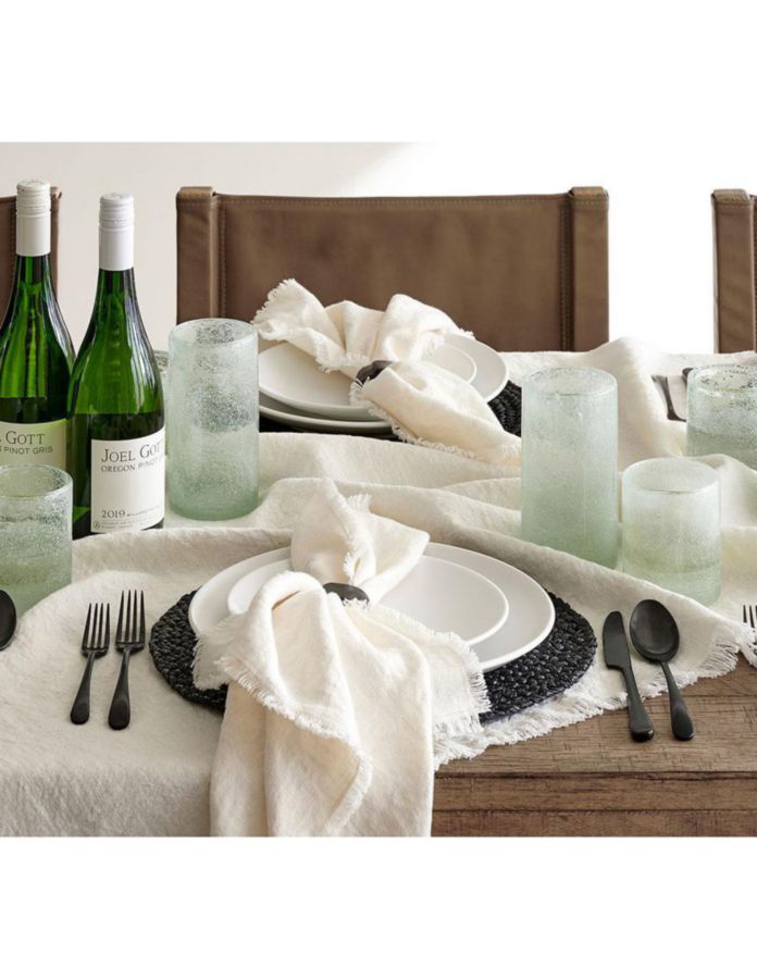 Set servilleta Frayed Oversized de lino 4 piezas 10