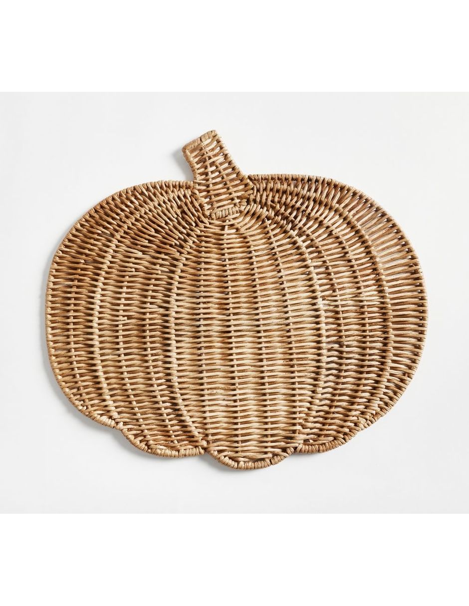 Plato base halloween Pumpkin Woven Charger de fibras naturales 1