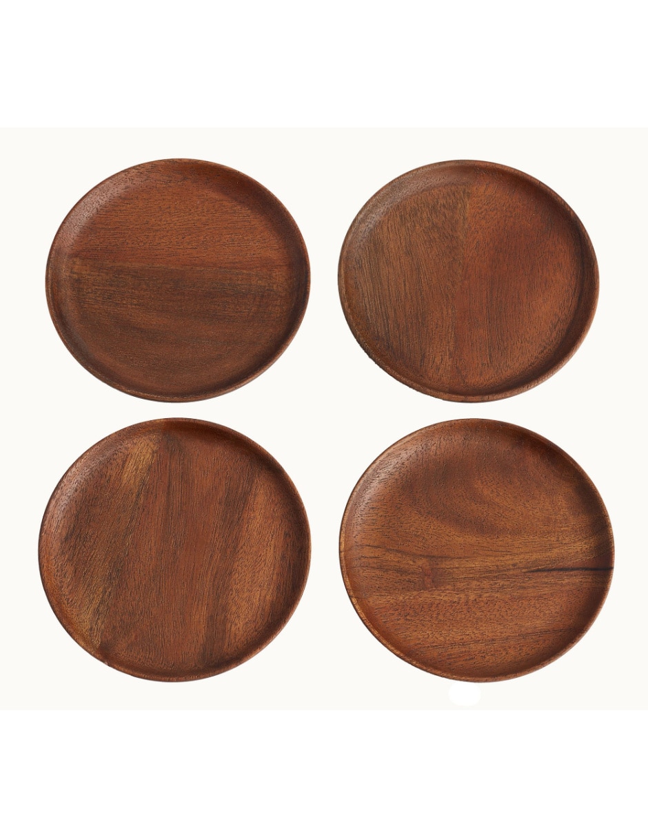 Set de portavasos Chateau Wood de madera 4 piezas Set de portavasos Chateau Wood de madera 4 piezas