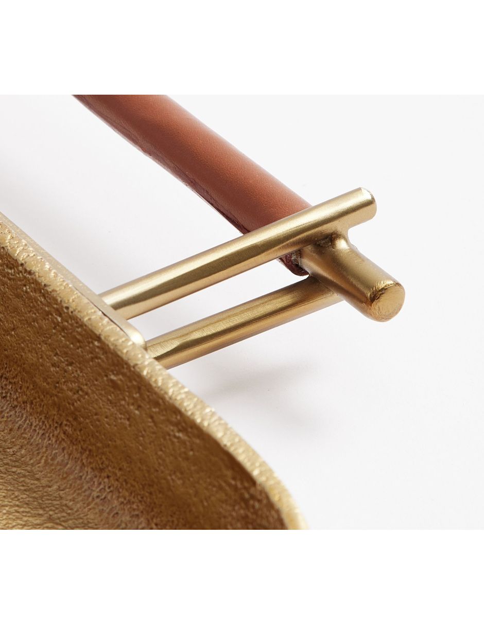 Bandeja decorativa Brass & Leather de aluminio 2