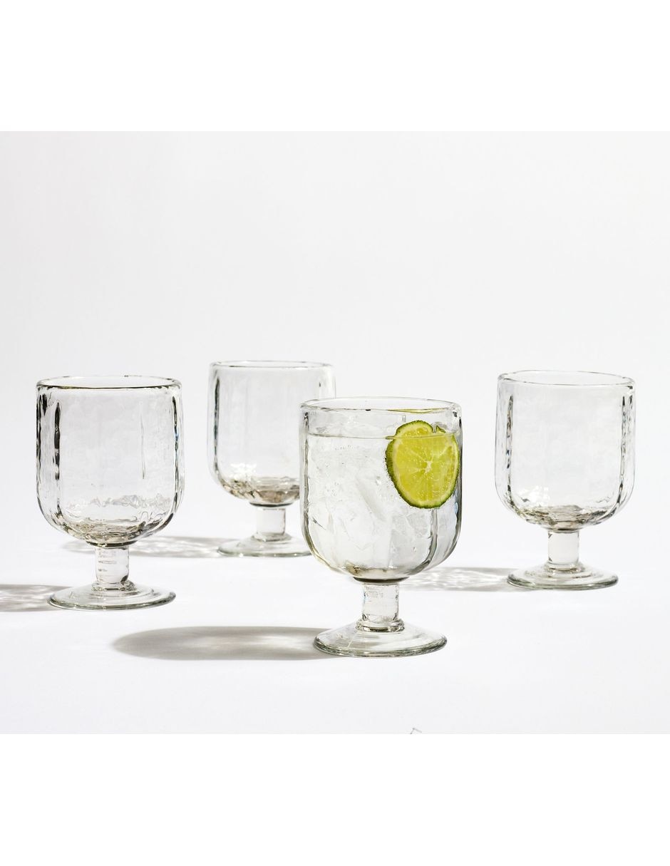 Set de copas para agua Hammered de vidrio 4 piezas