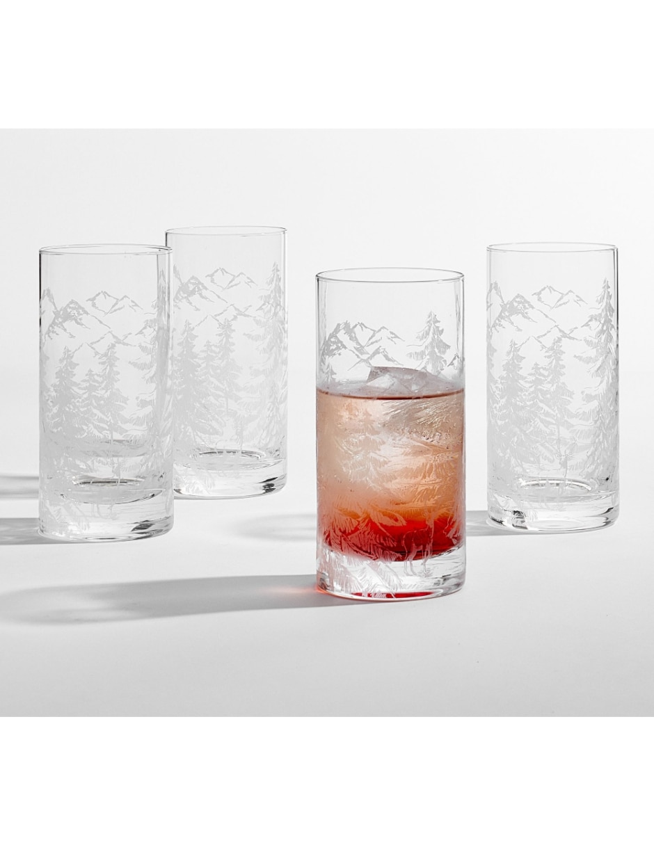 Set De 6 Vasos Para Agua 16oz - De Vidrio Soplado Cristalino