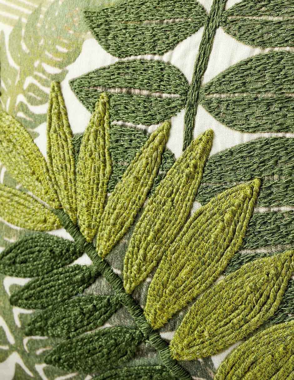 Funda cojín Fern Botanical Embroidered 2