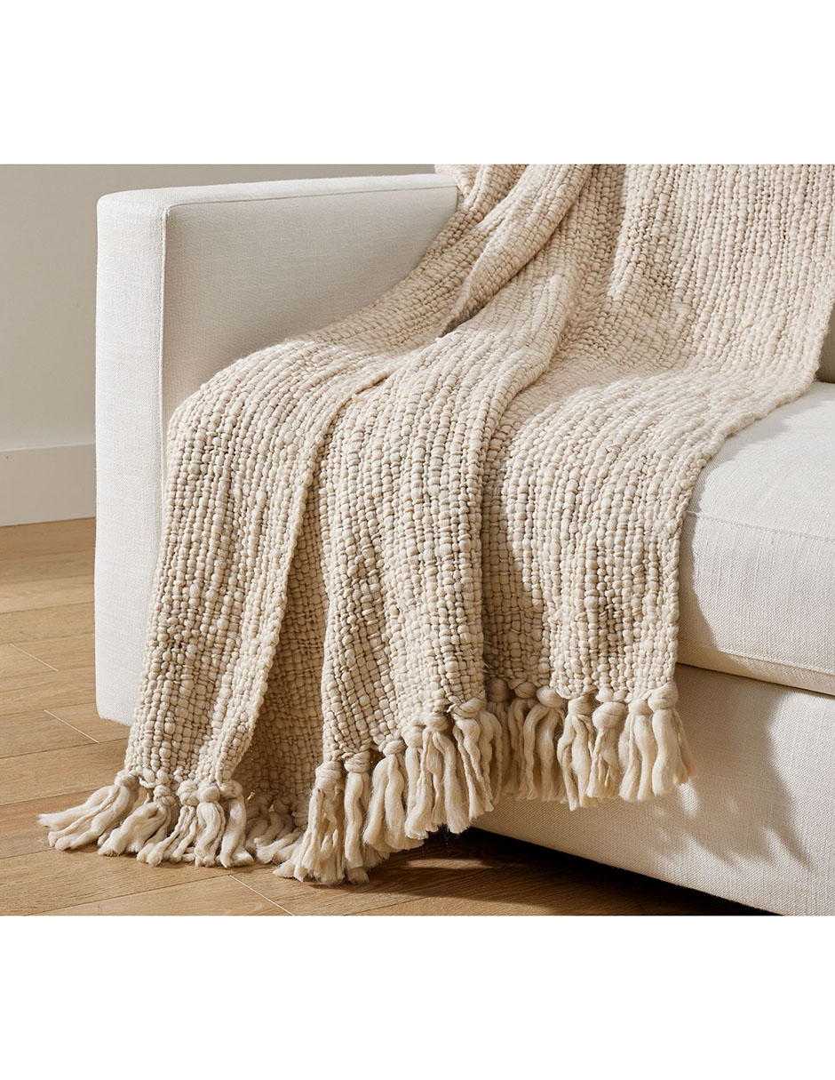 Frazada de tejido punto Basketweave