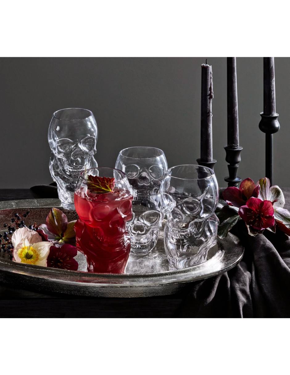 Set vaso Doble Pack Skull de vidrio con 4 piezas