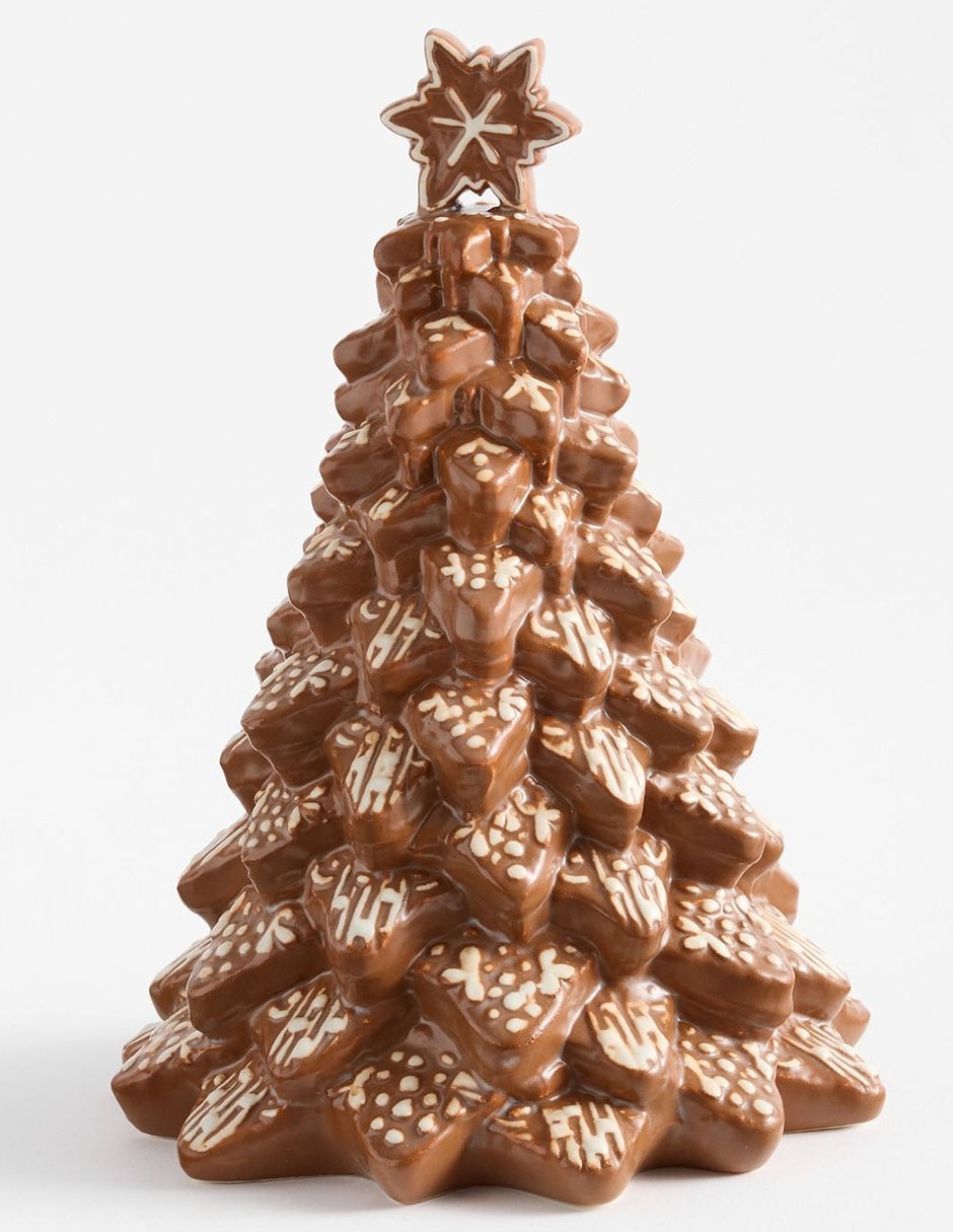 Figura decorativa de pino Gingerbread de cerámica