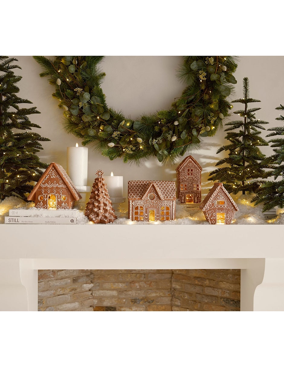 Figura decorativa de pino Gingerbread de cerámica 4