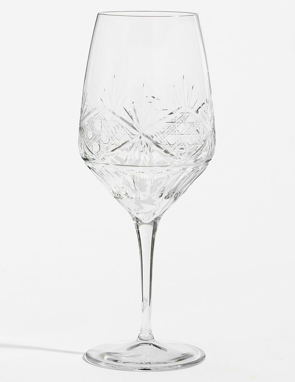 Set de copas para vino Antique Cut de vidrio