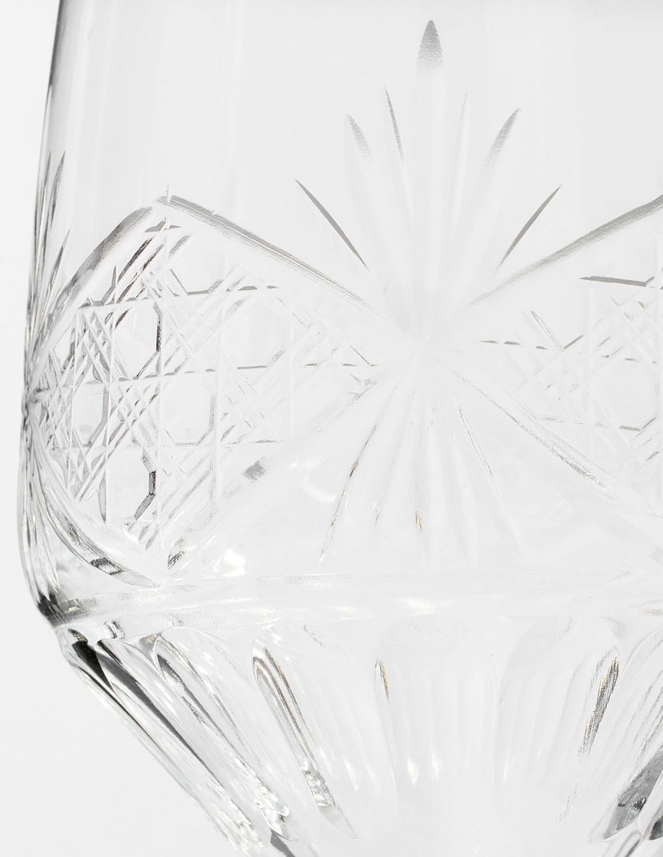Set de copas para vino Antique Cut de vidrio 2