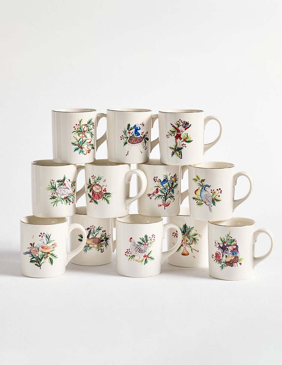 Set tazas americana Navidad 12 days of christmas 12 piezas