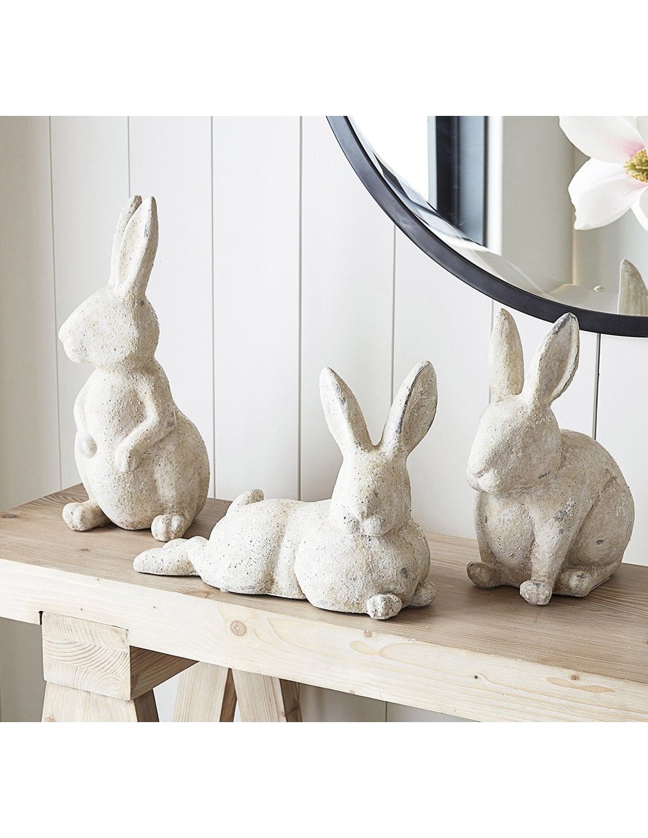 Figura decorativa de conejo White Stone Bun 3