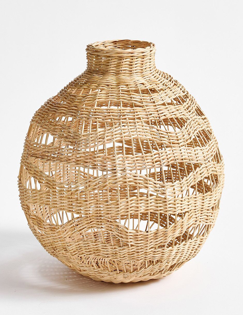 Jarrón Cordova Woven de ratán 1