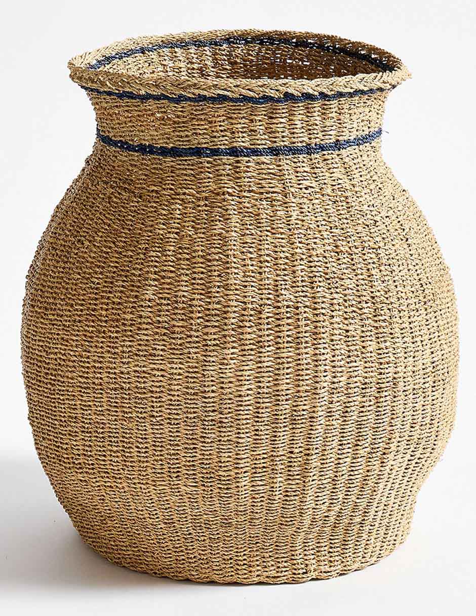 Jarrón Woven Stripe Va de ratán