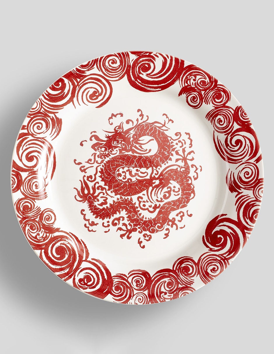 Plato ensalada Lunar New Year de cerámica 4 piezas