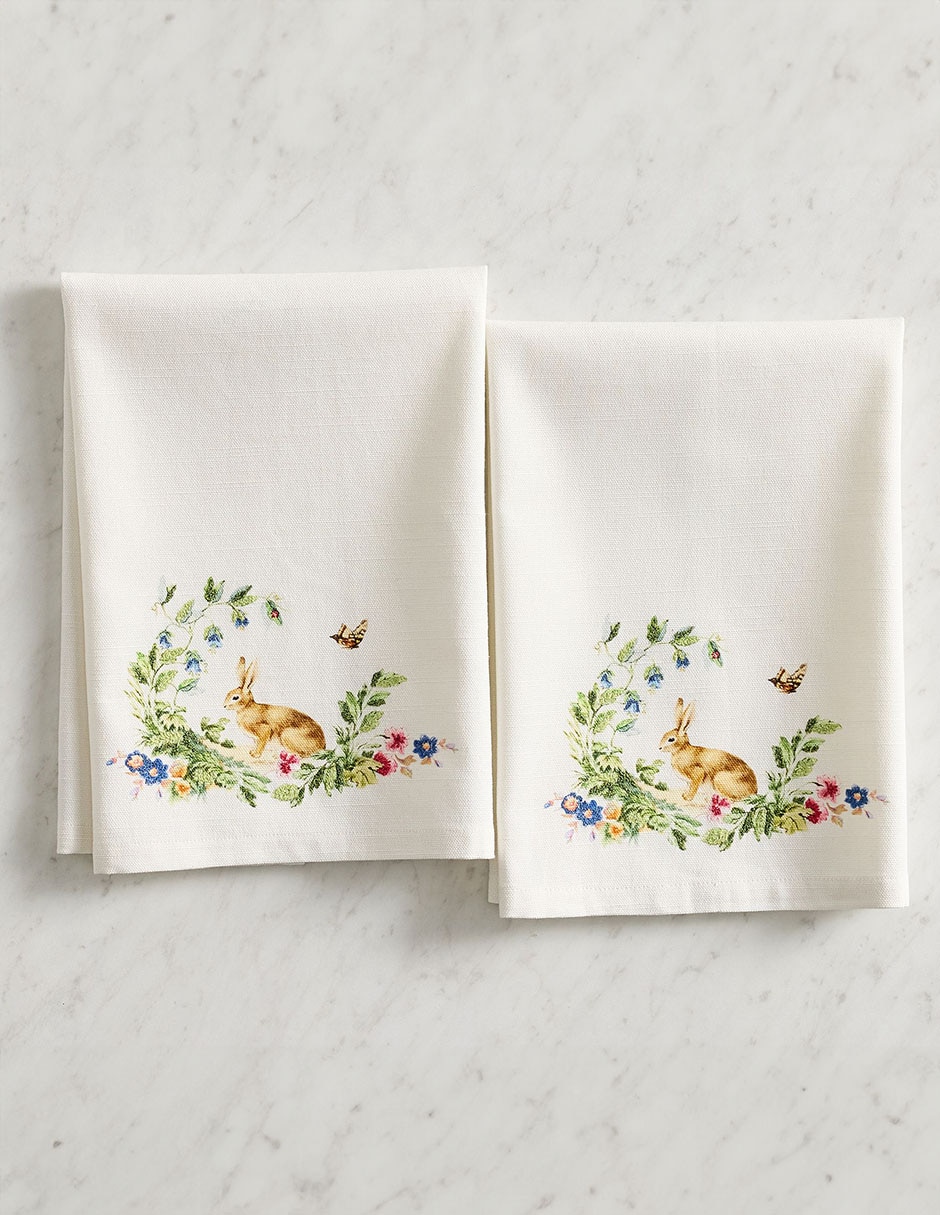 Set de toallas para manos Botanical Bunny de algodón