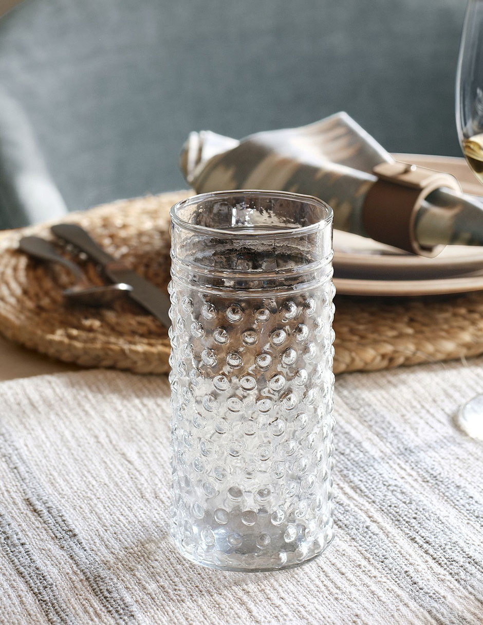 Set vaso High Ball Hobnail de vidrio con 4 piezas 3