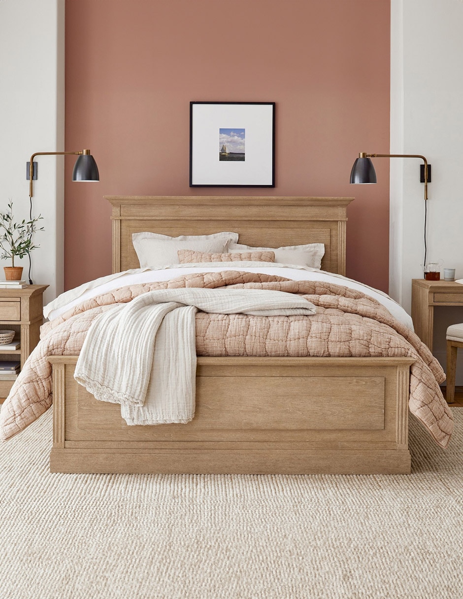 Cama Pb Livingston de madera queen size Cama Pb Livingston de madera queen size