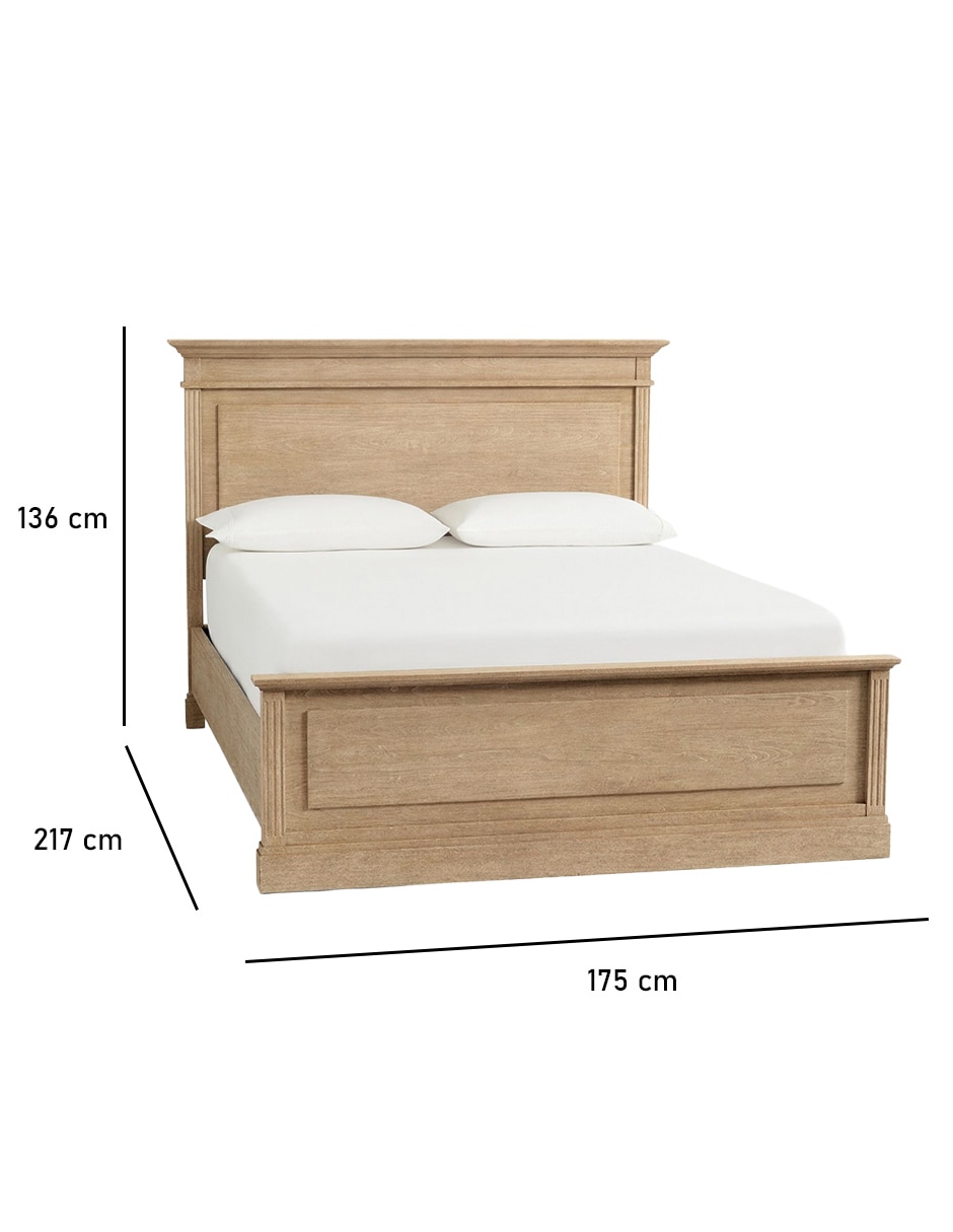 Cama Pb Livingston de madera queen size 6