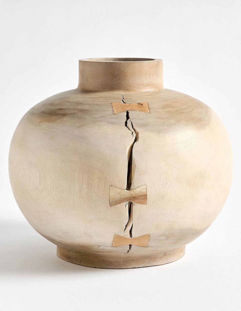 Florero Pb Butterfly Joint de madera