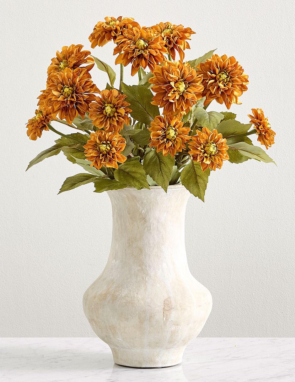 Ramo Dalia Amarilla decorativo Faux Bundle 2