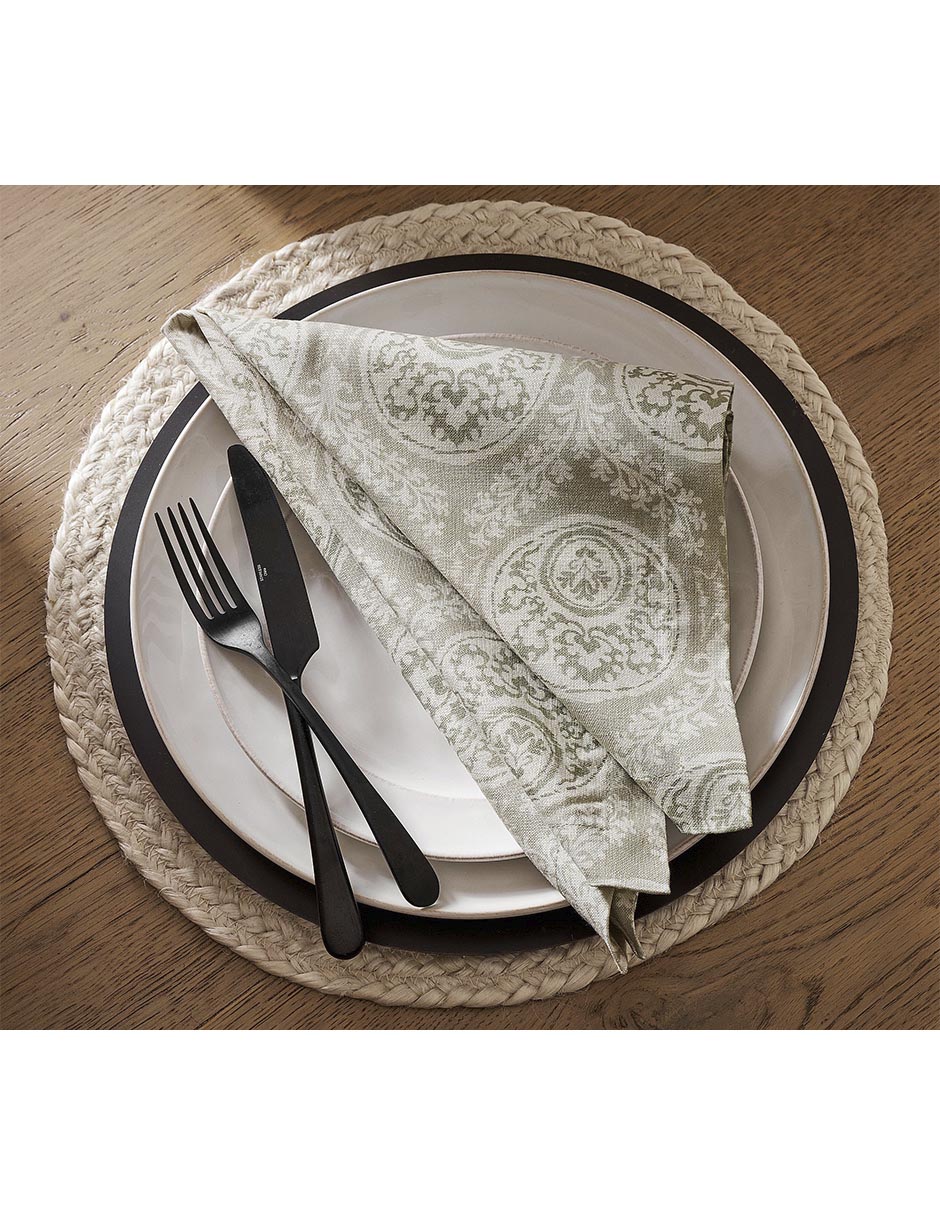 Set servilleta Lena Medallion de lino 4 piezas 3
