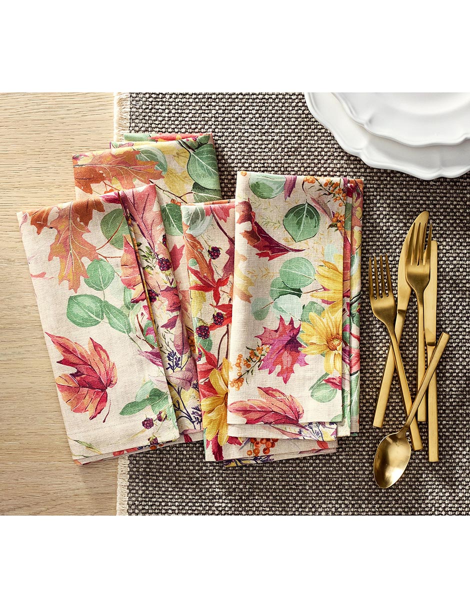 Set servilleta Fall Botanical de algodón 4 piezas 3