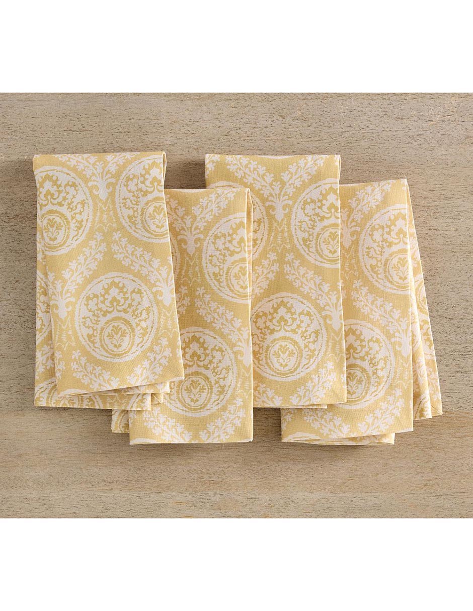 Set servilleta Lena Medallion de lino 4 piezas