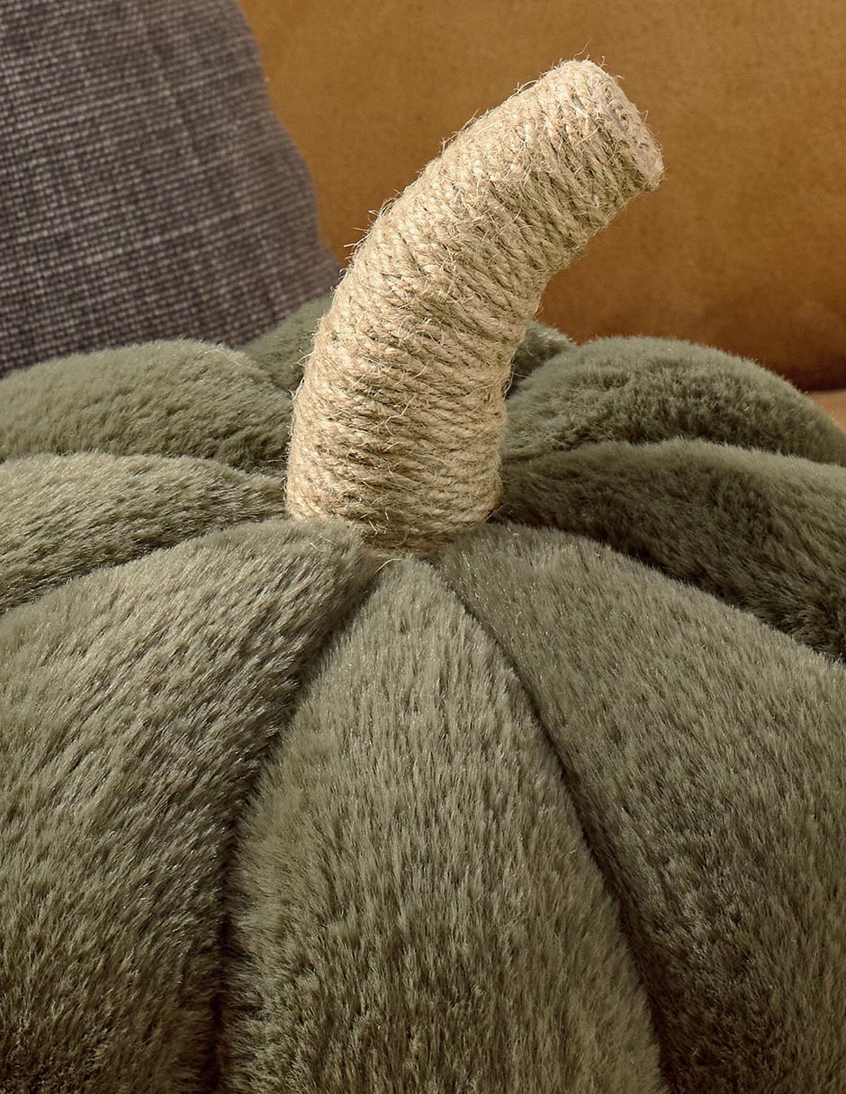 Cojín decoratico de Halloween Faux Fur Pumpki 3