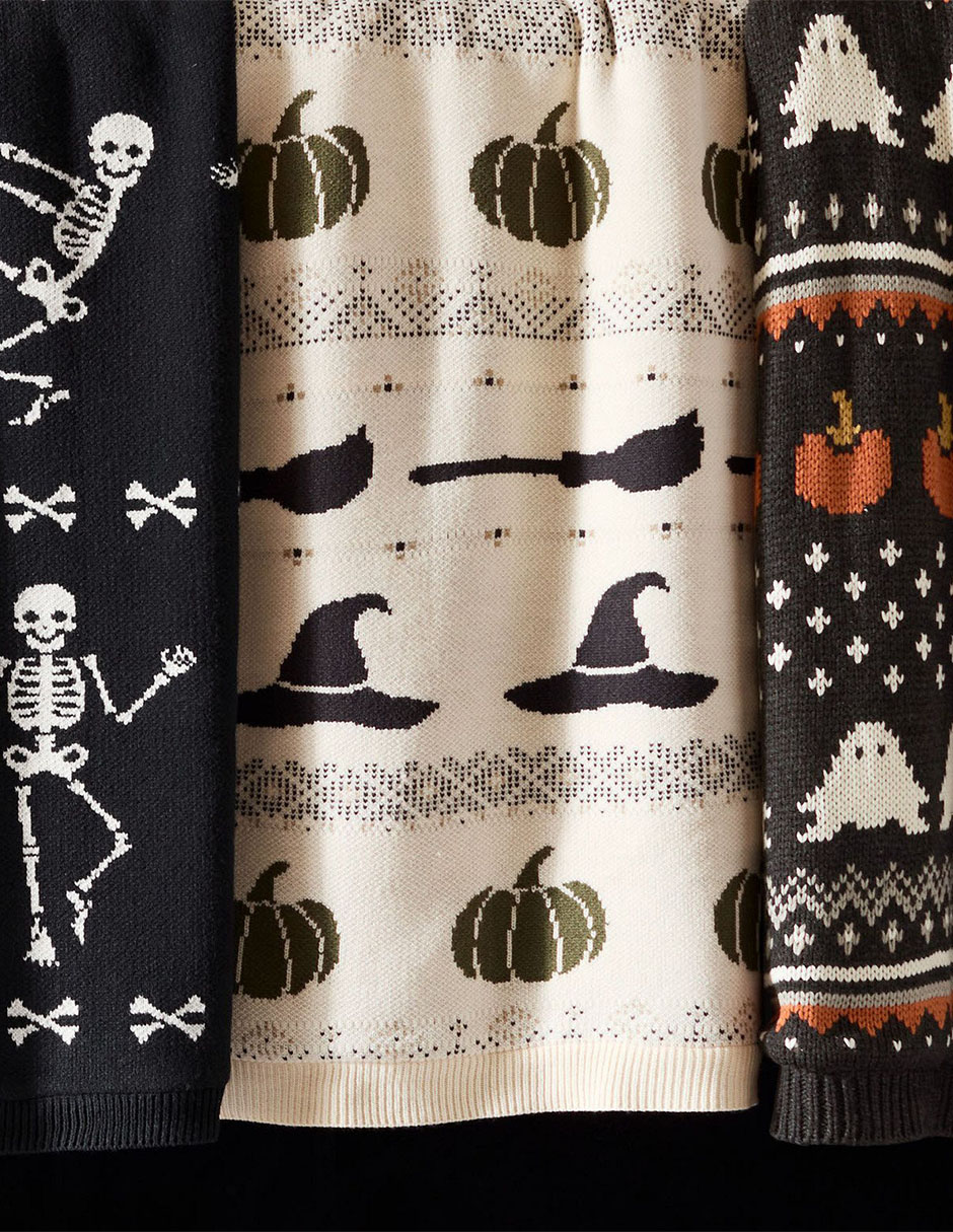 Frazada de halloween de tejido plano Fair Isle Dug para niño 2