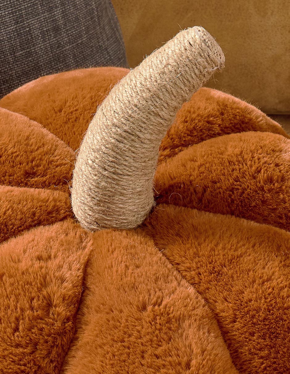 Cojín decoratico de Halloween Faux Fur Pumpki 3