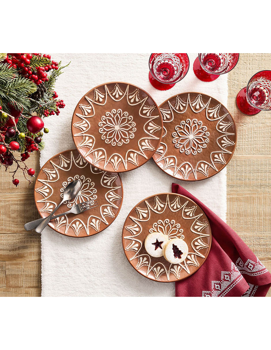 Plato ensalada navideño Gingerbread de cerámica 2