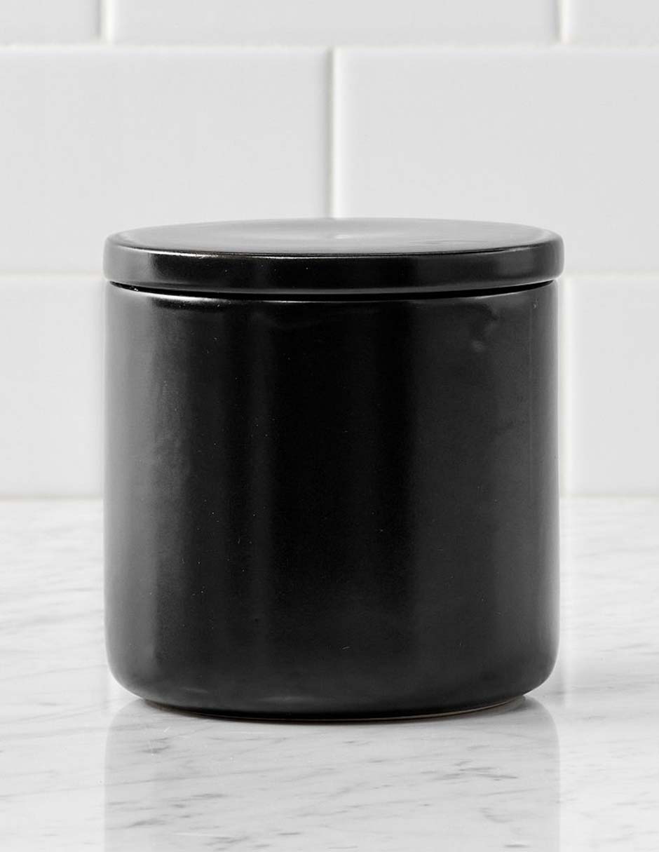 Frasco de almacenamiento Matte Black de porcelana