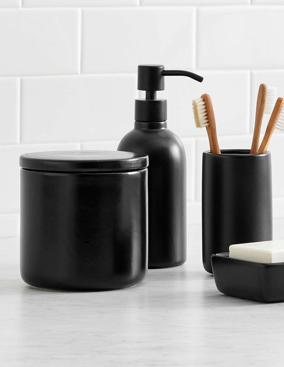 Frasco de almacenamiento Matte Black de porcelana 4