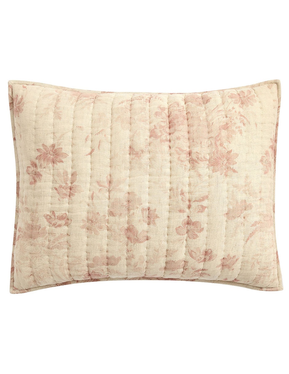 FUNDA P/ALMOHADA PB FLORAL, EURO, ROSA