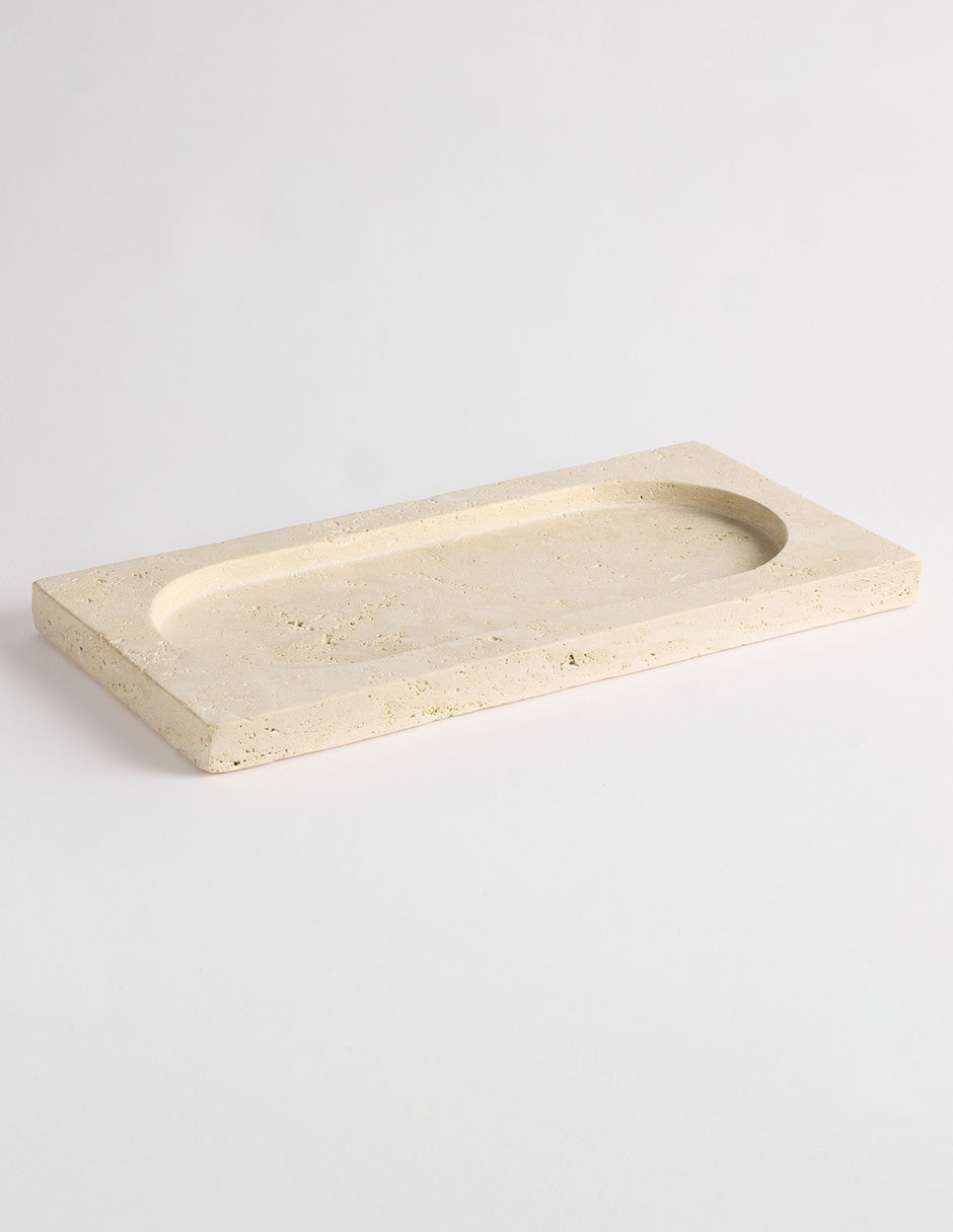 Charola decorativa Travertine de mármol
