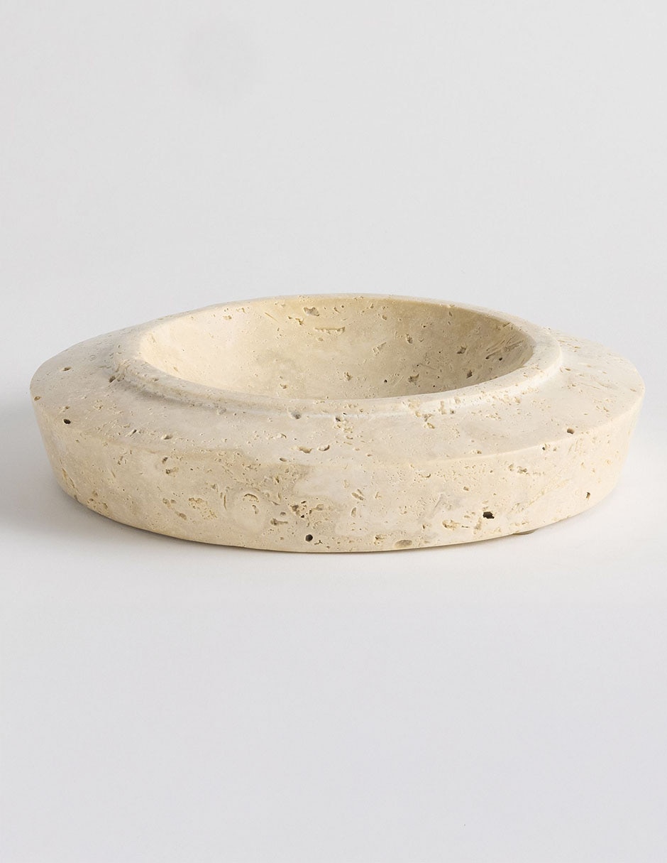 Figura decorativa redondo Travertine de mármol