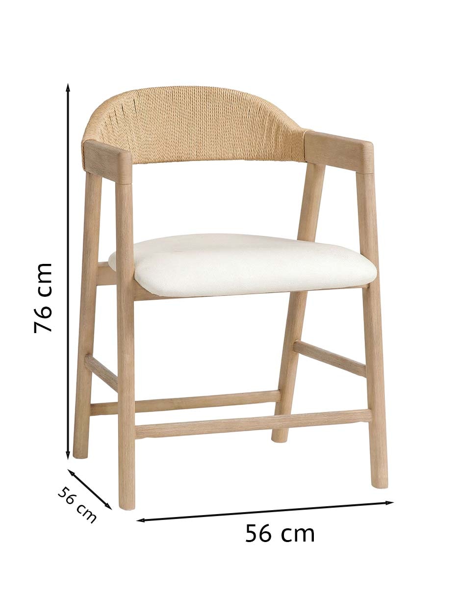 Silla con brazos Nishan de madera de caucho 9