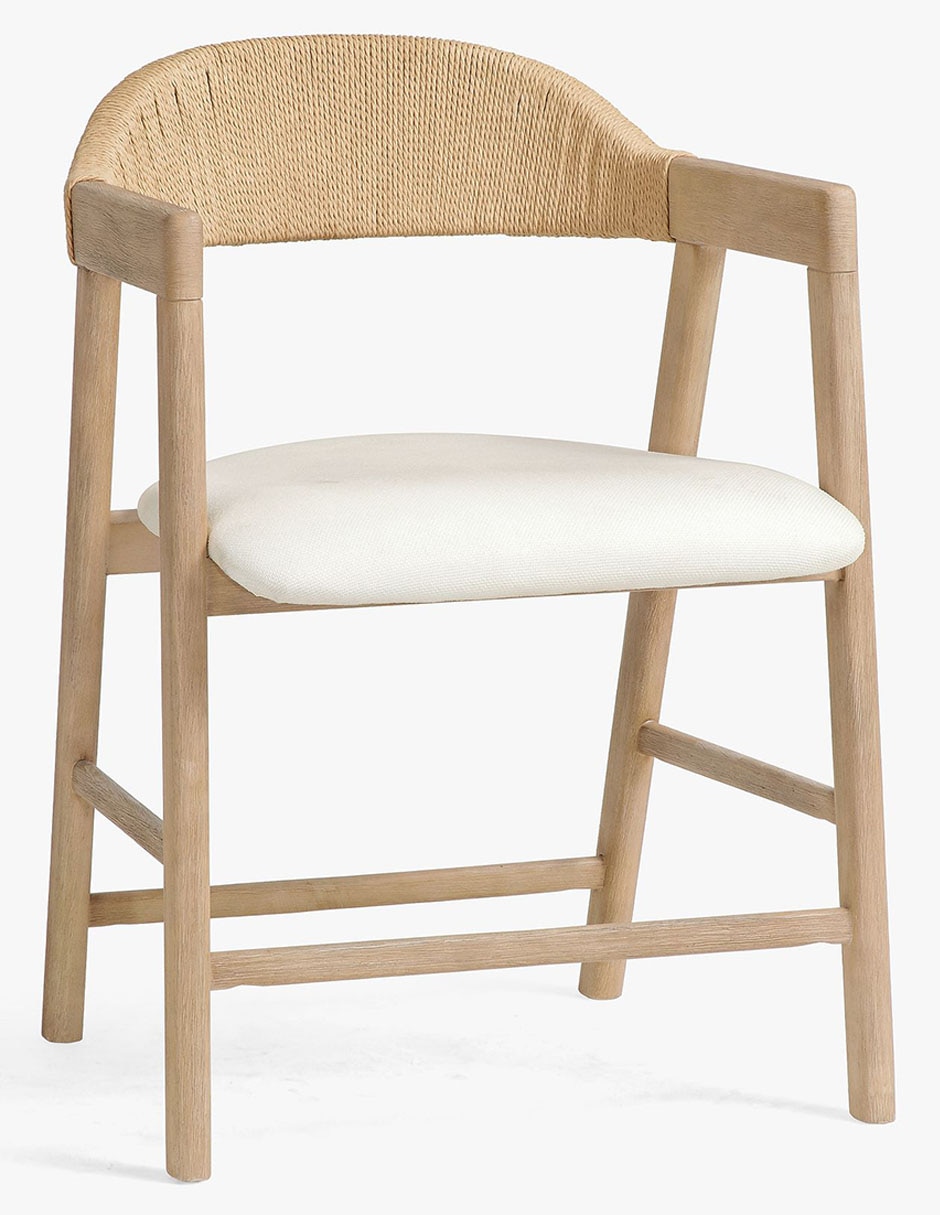 Silla con brazos Nishan de madera de caucho 6