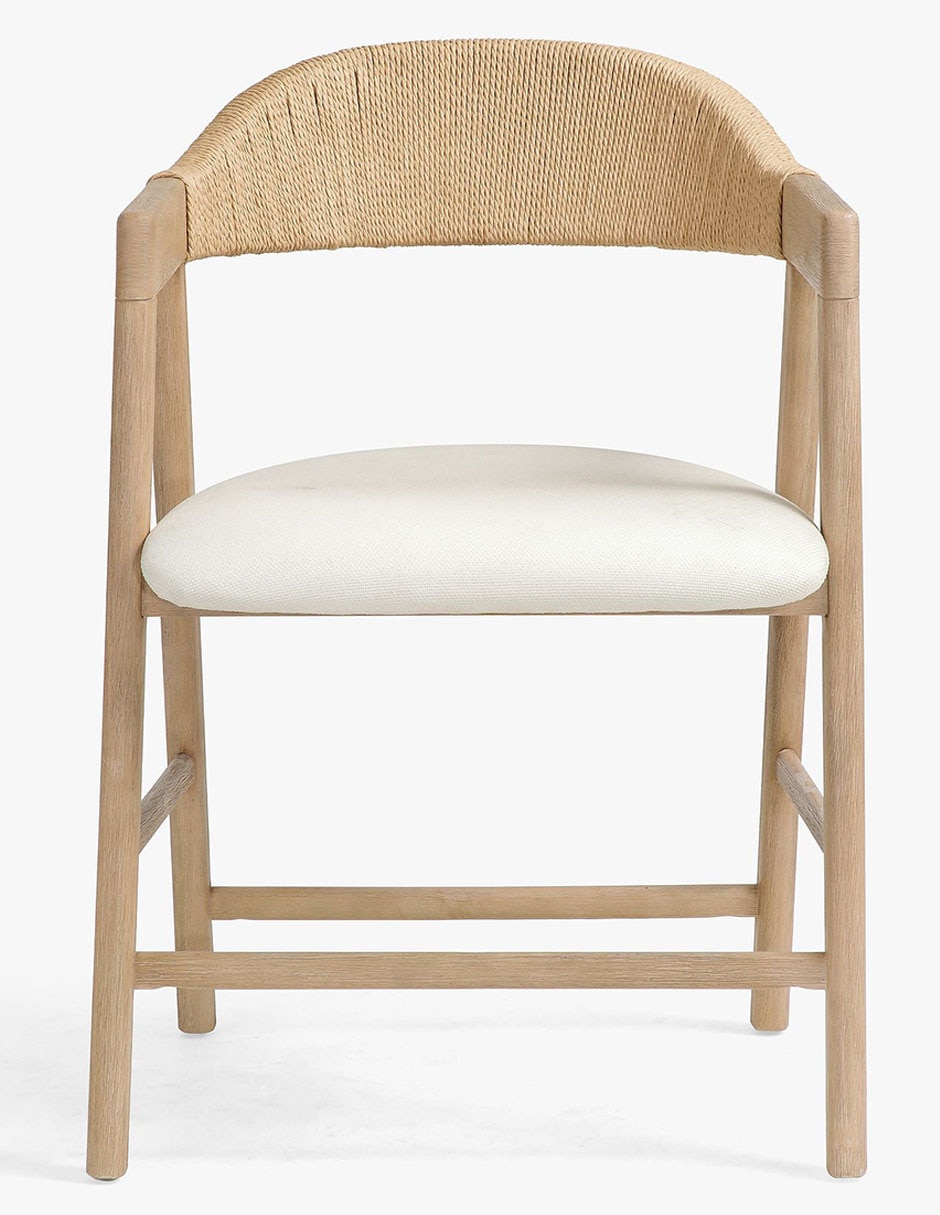 Silla con brazos Nishan de madera de caucho 8